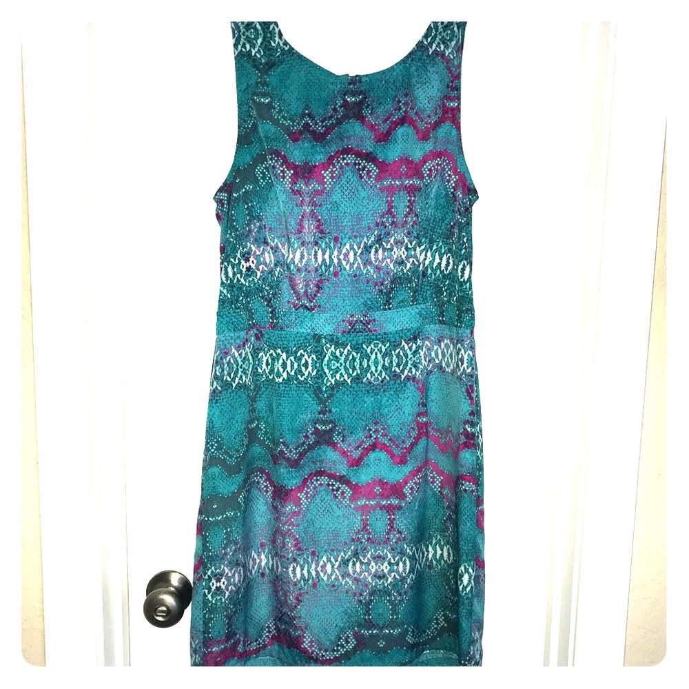 Charlie Jade Teal Snake Skin Dress- Size: Medium